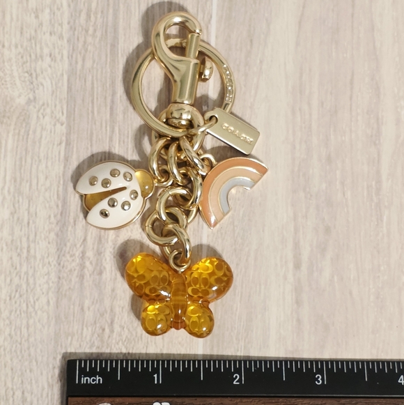 Coach Mix Butterfly Ladybug Pastel Rainbow Bag Purse Charm Keychain Fob CH844 - Picture 9 of 12